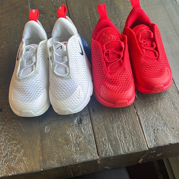 Nike Kids' White and Red Sneakers - Picture 2 of 16